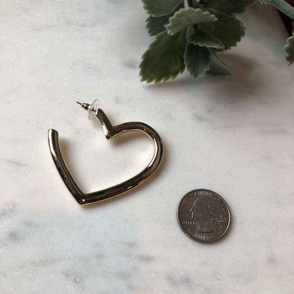 The Remy - Gold Heart Hoops - Picture 6 of 6